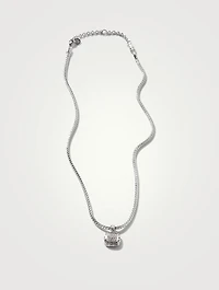 Classic Chain Sterling Silver Enhancer Necklace With Pavé Diamonds