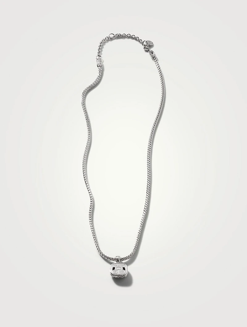 Classic Chain Sterling Silver Enhancer Necklace With Pavé Diamonds