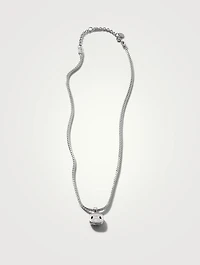 Classic Chain Sterling Silver Enhancer Necklace With Pavé Diamonds