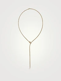 Naga 14K Gold Mini Chain Lariat Necklace With Pavé Diamonds