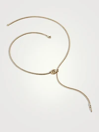 Naga 14K Gold Mini Chain Lariat Necklace With Pavé Diamonds