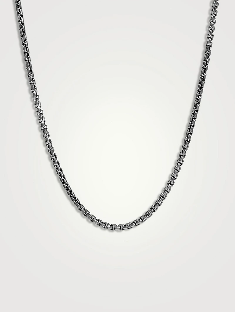 Dark Sterling Silver Box Chain Necklace
