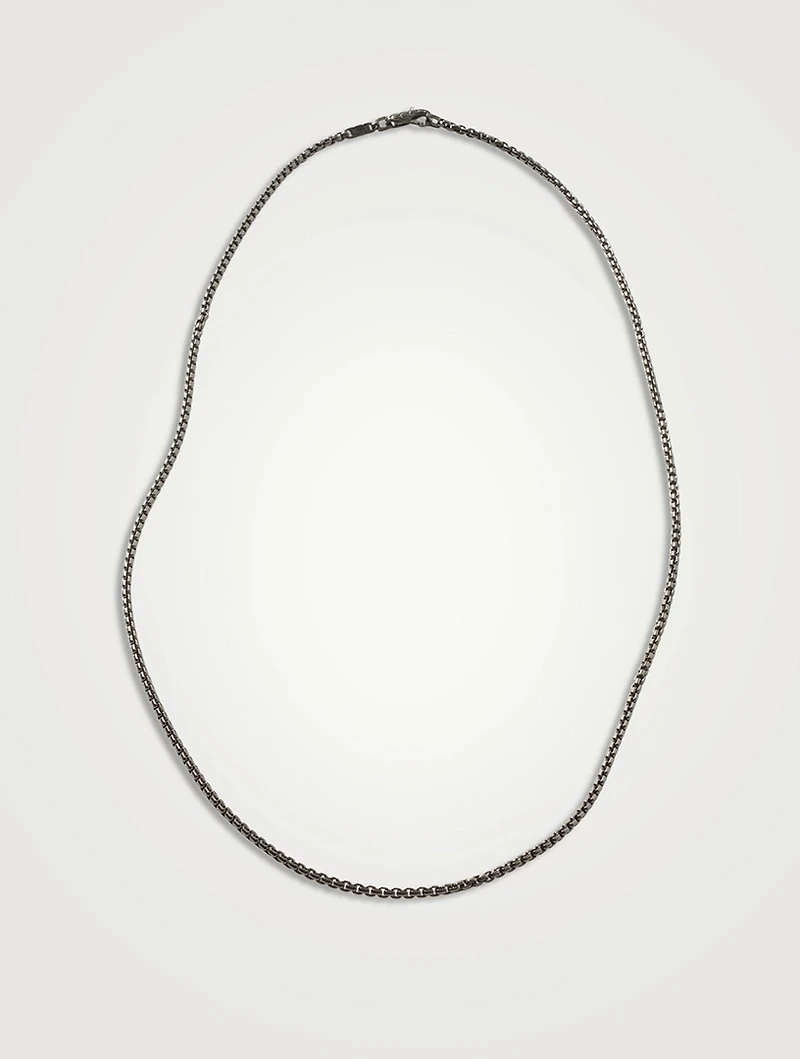 Dark Sterling Silver Box Chain Necklace