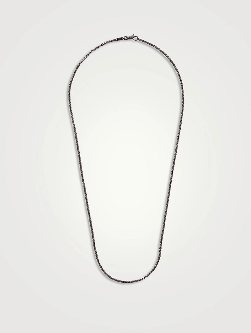 Dark Sterling Silver Box Chain Necklace