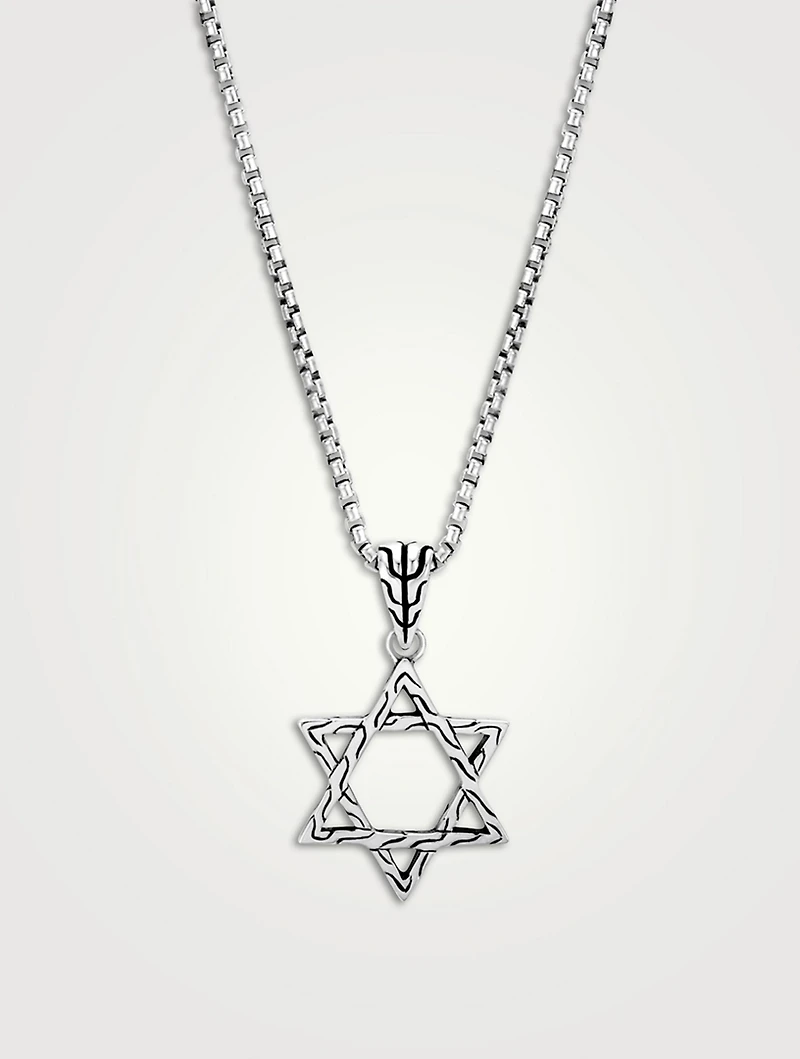 Sterling Silver Star Of David Pendant Necklace