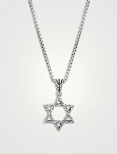 Sterling Silver Star Of David Pendant Necklace