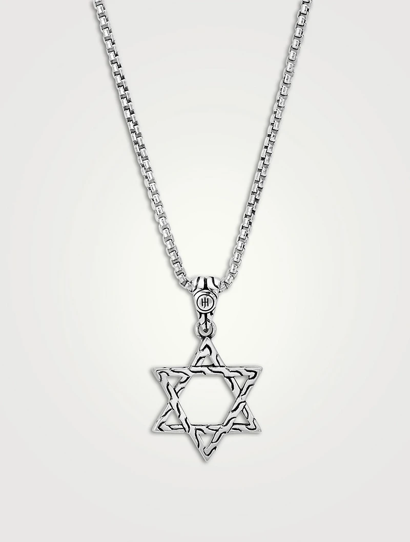 Sterling Silver Star Of David Pendant Necklace
