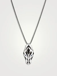 Naga Sterling Silver Pendant Necklace With Blue Sapphire
