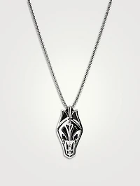 Naga Sterling Silver Pendant Necklace With Blue Sapphire