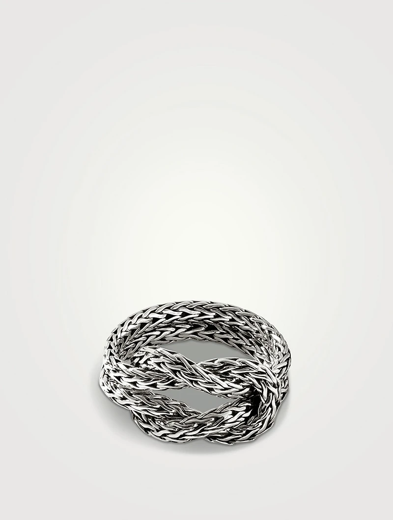 Love Knot Sterling Silver Chain Ring