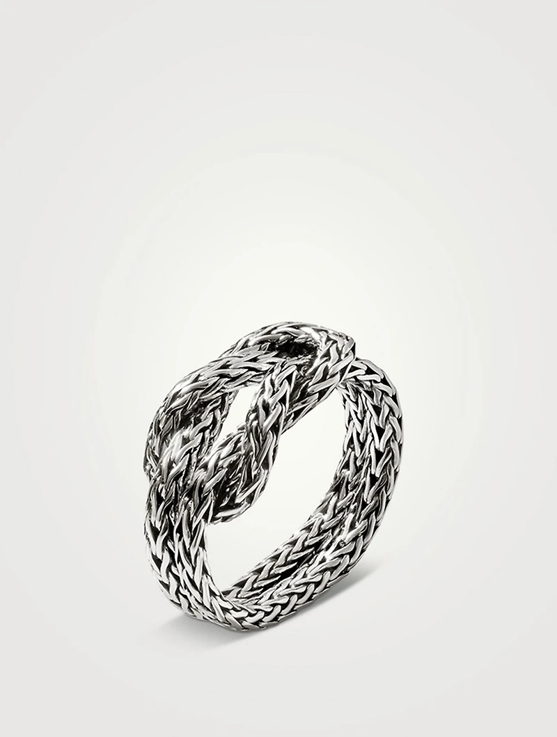 Love Knot Sterling Silver Chain Ring