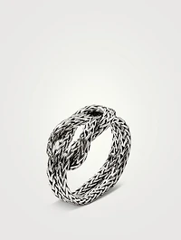 Love Knot Sterling Silver Chain Ring