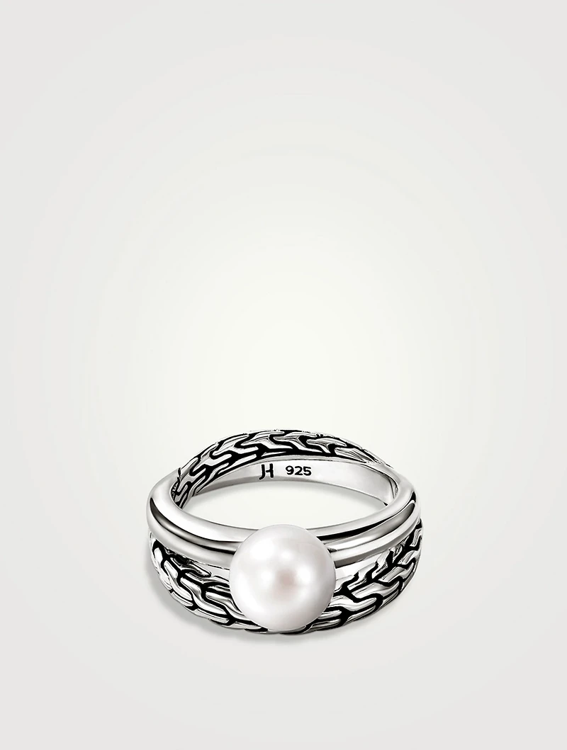 JH Essentials Sterling Silver Ring With Pearl