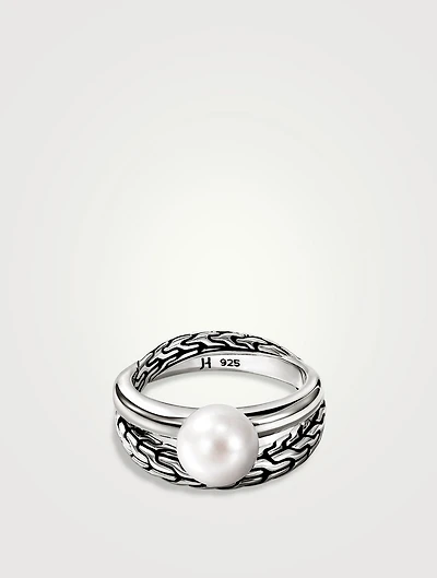 JH Essentials Sterling Silver Ring With Pearl
