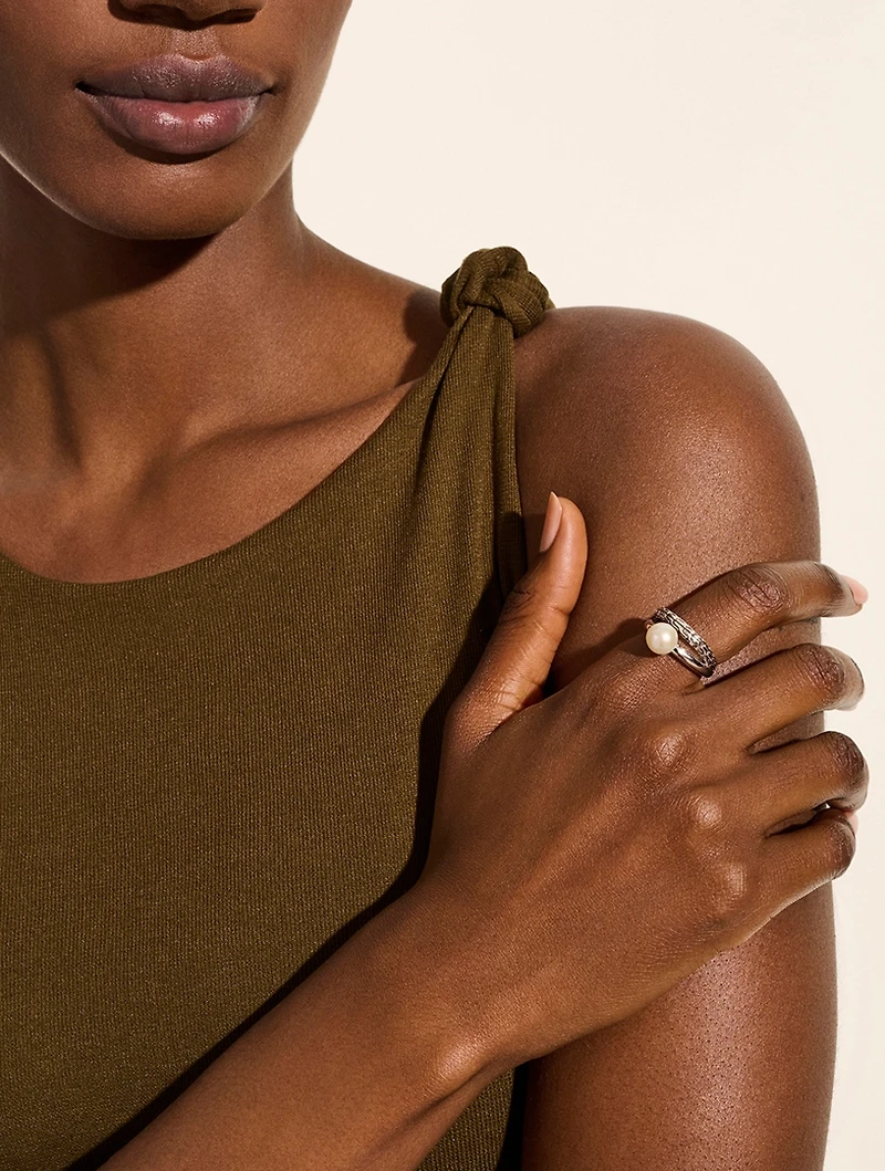 JH Essentials Sterling Silver Ring With Pearl