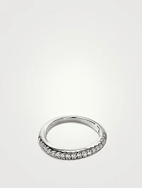 Surf Sterling Silver Ring With Pavé Diamonds