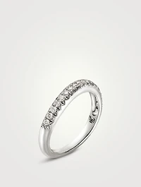 Surf Sterling Silver Ring With Pavé Diamonds