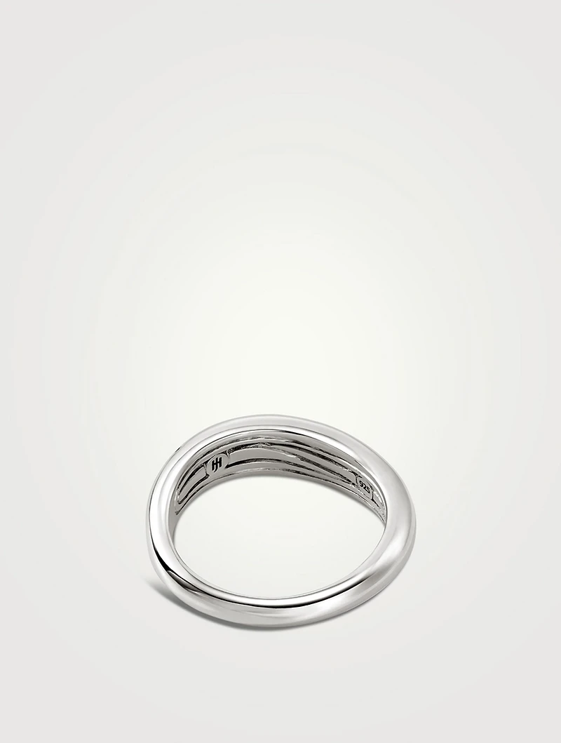 Surf Sterling Silver Scattered Diamond Ring