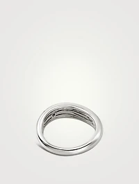 Surf Sterling Silver Scattered Diamond Ring