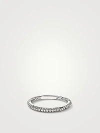 JH Essentials Sterling Silver Pavé Diamond Band Ring