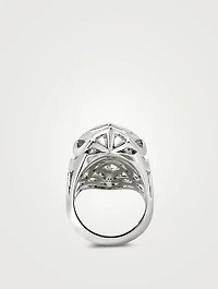 Naga Sterling Silver Ring With Blue Sapphire