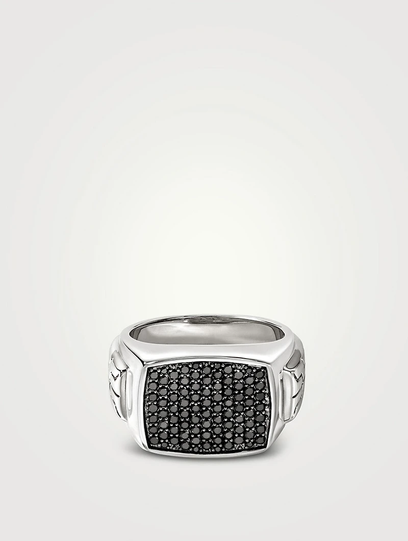 Sterling Silver Signet Ring With Gemstones