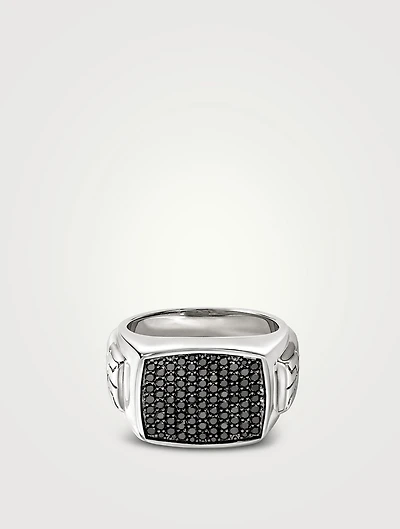Sterling Silver Signet Ring With Gemstones