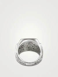 Sterling Silver Signet Ring With Gemstones