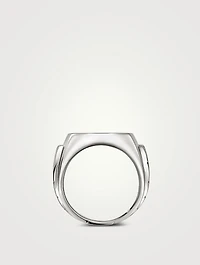 Sterling Silver Signet Ring With Gemstones