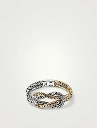 Love Knot 14K Gold And Sterling Silver Chain Ring