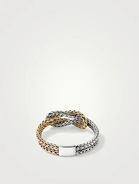 Love Knot 14K Gold And Sterling Silver Chain Ring