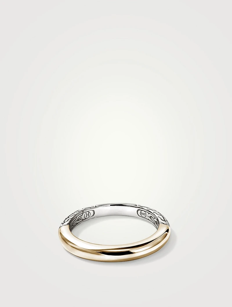 JH Essentials 14K Gold And Sterling Silver Band Ring