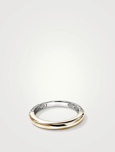 JH Essentials 14K Gold And Sterling Silver Band Ring