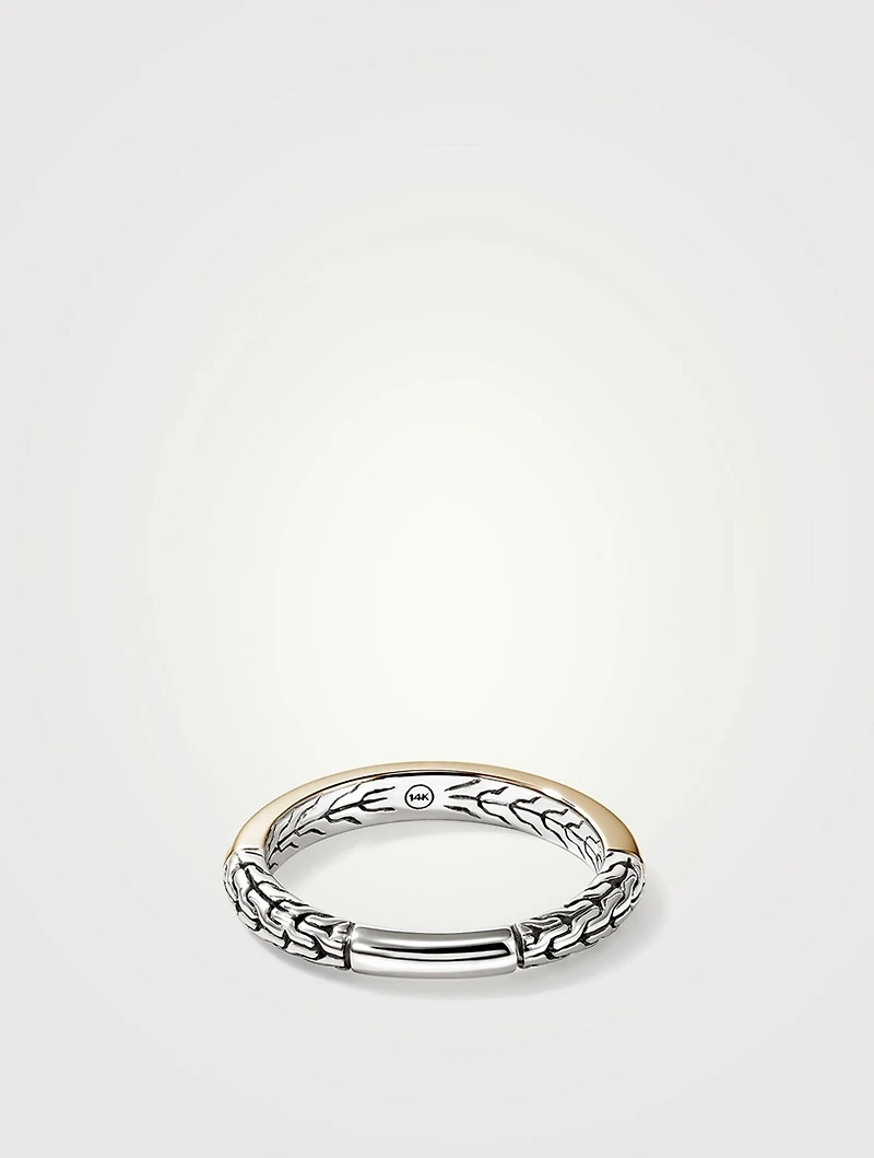 JH Essentials 14K Gold And Sterling Silver Band Ring