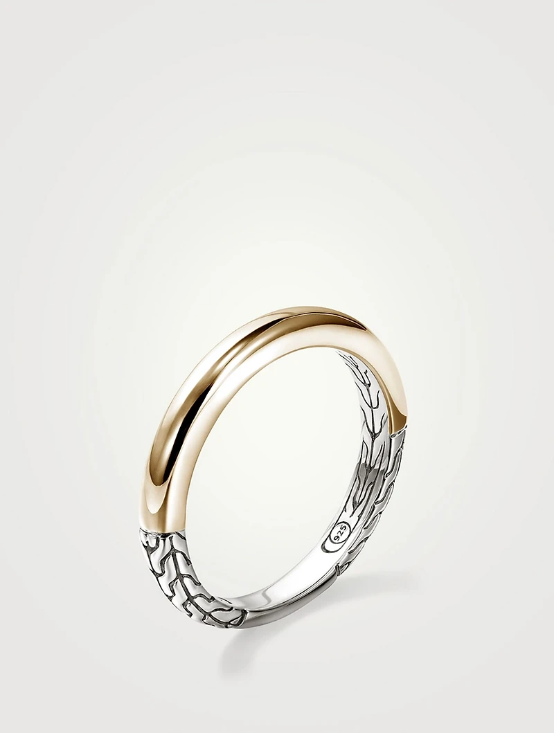 JH Essentials 14K Gold And Sterling Silver Band Ring