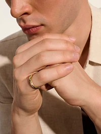 JH Essentials 14K Gold And Sterling Silver Band Ring