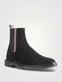 Suede Chelsea Boots With Selvedge Elastic
