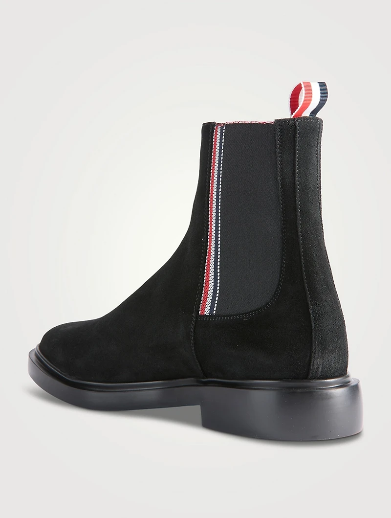 Suede Chelsea Boots With Selvedge Elastic