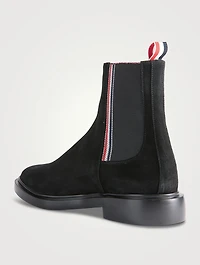 Suede Chelsea Boots With Selvedge Elastic