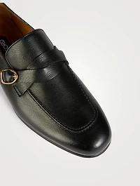 Gigi Leather Loafers With Twisted Band
