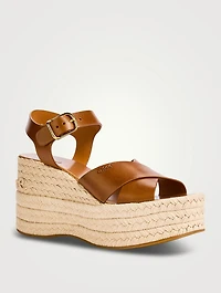Isla Leather Espadrille Wedge Sandals