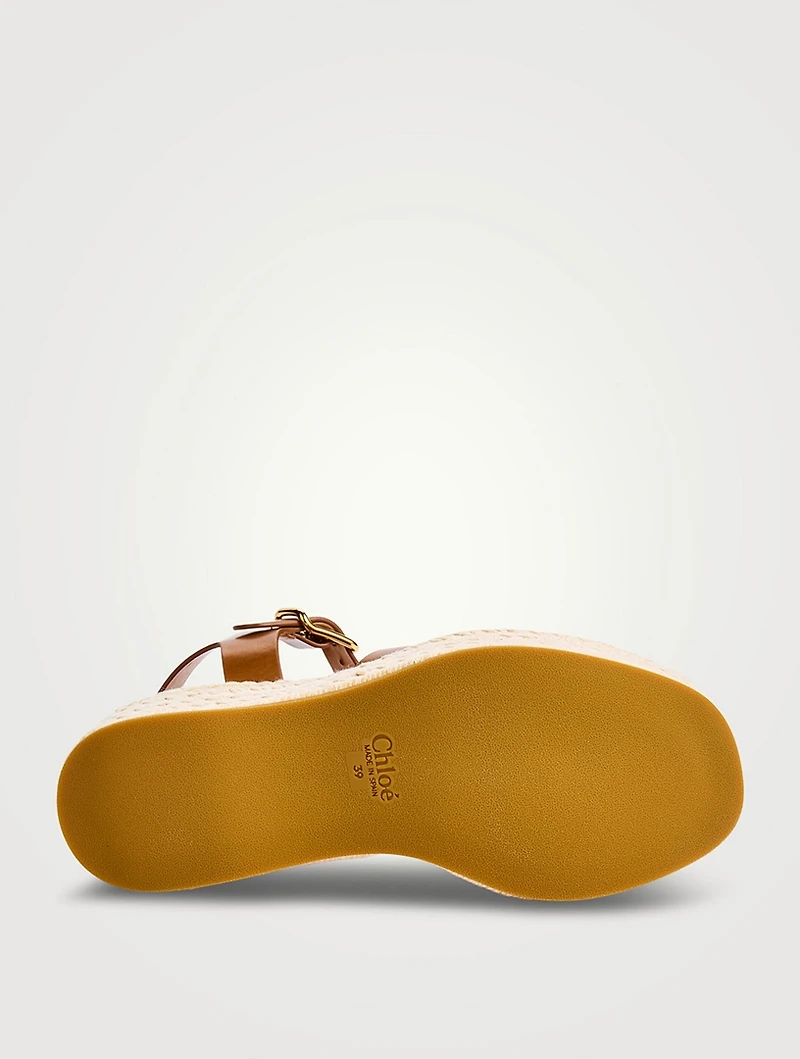 Isla Leather Espadrille Wedge Sandals