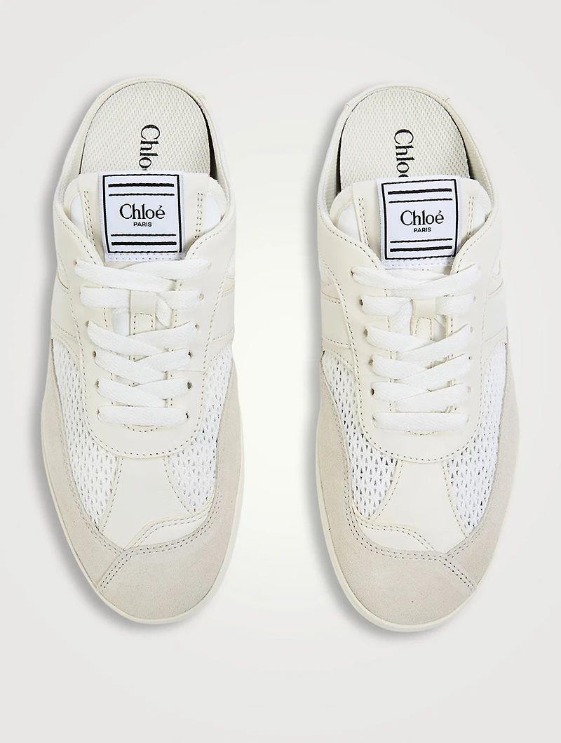 Chloé Kick Suede And Mesh Sneaker Mules