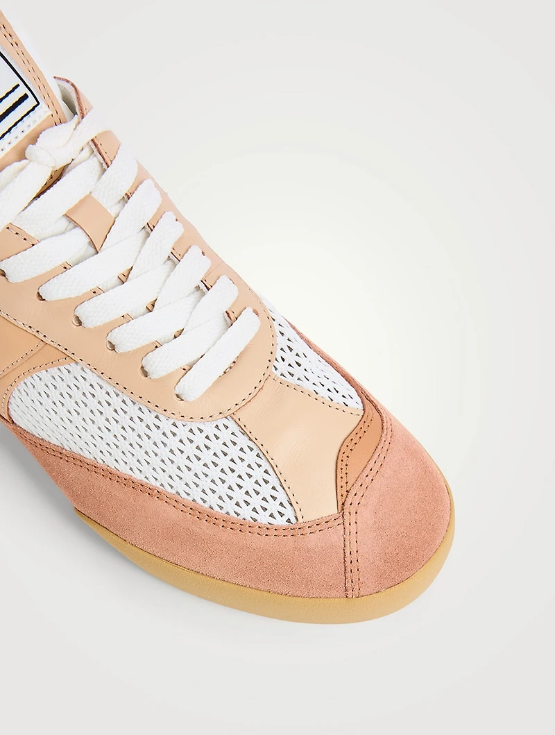 Chloé Kick Leather And Mesh Sneakers