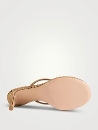 Calypso Suede And Raffia Thong Sandals