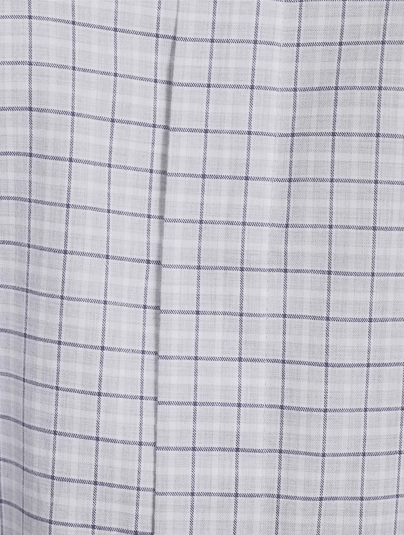 Double Stand Collar Shirt Plaid Print
