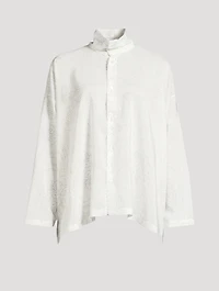 Scrunch-Neck Silk Shirt