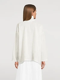 Scrunch-Neck Silk Shirt