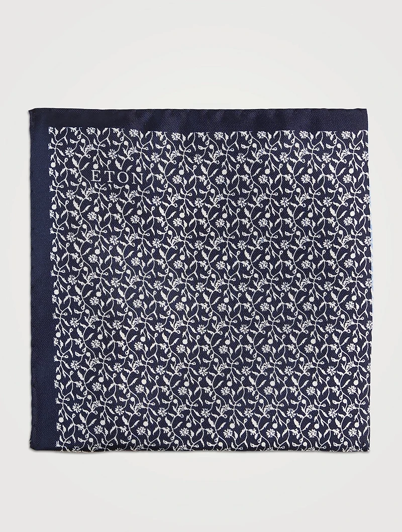 Four-Quadrant Floral Silk Pocket Square