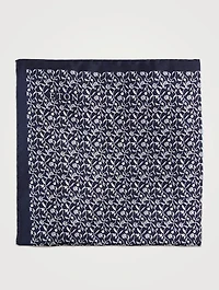 Four-Quadrant Floral Silk Pocket Square